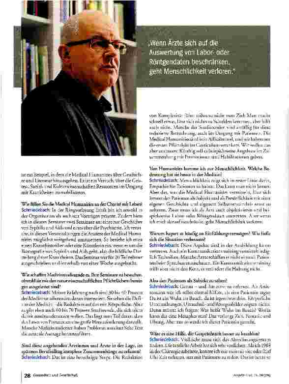 Vorschauseite 3: Kunst und Kultur gehören in die Medizin