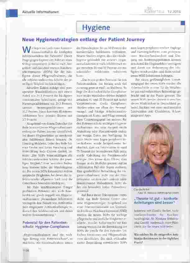 Vorschauseite 1: Neue Hygienestrategien entlang der Patient Journey
