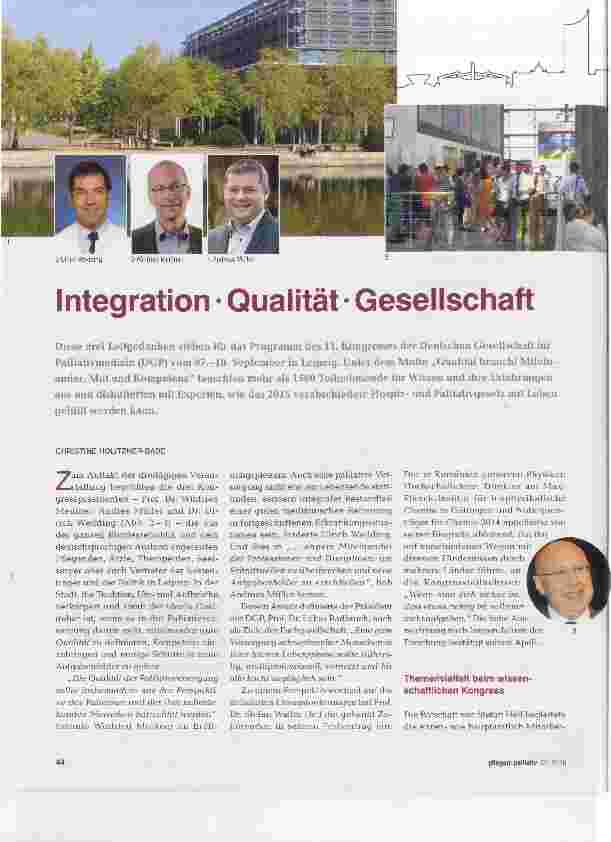 Vorschauseite 1: Integration * Qualität * Gesellschaft