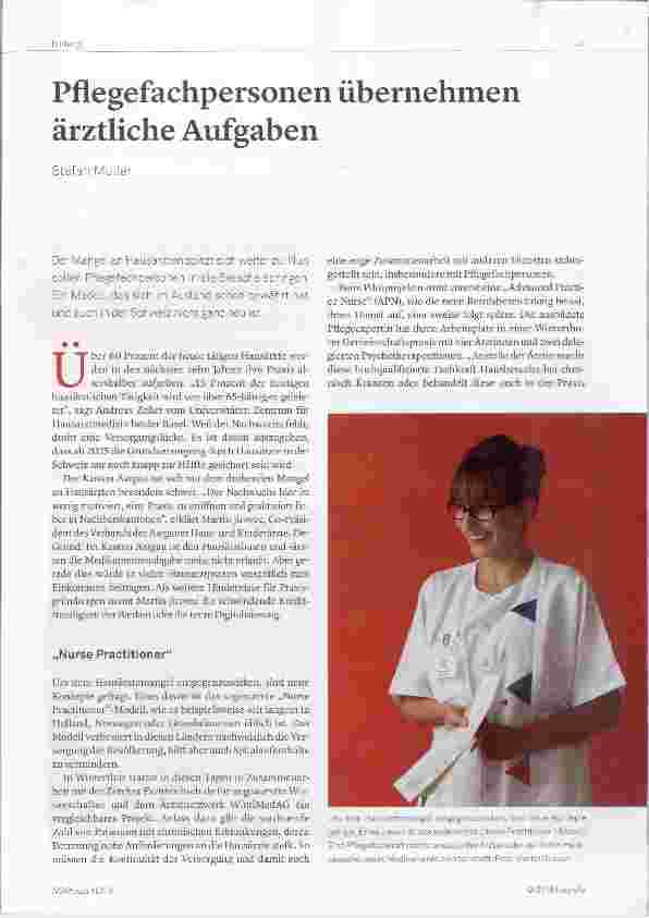Vorschauseite 1: Pflegefachpersonen übernehmen ärztliche Aufgaben