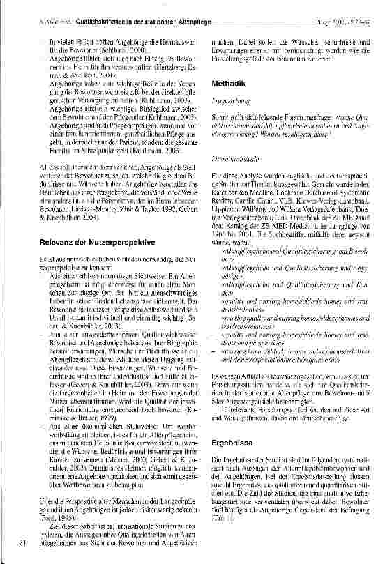 Vorschauseite 3: Qualitätskriterien, die Altenpflegeheim-bewohnern und Angehörigen wichtig sind