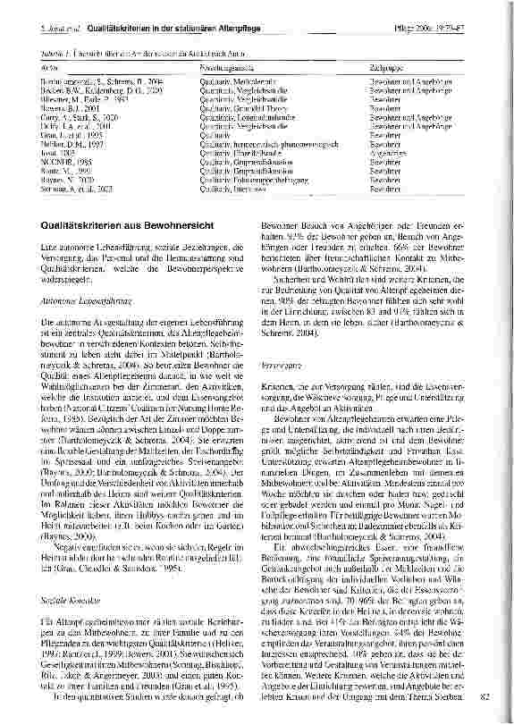 Vorschauseite 4: Qualitätskriterien, die Altenpflegeheim-bewohnern und Angehörigen wichtig sind