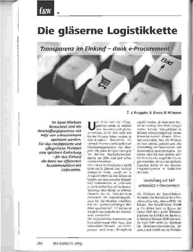 Vorschauseite 1: Die gläserne Logistikkette