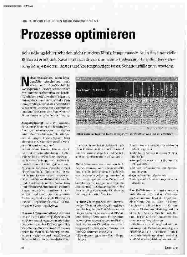 Vorschauseite 1: HAFTUNGSRECHTLICHES RISIKOMANAGEMENTProzesse optimieren