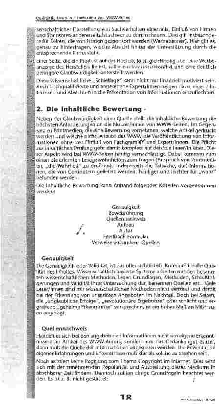 Vorschauseite 3: Qualitätskriterien zur Evaluation von WWW- Seiten