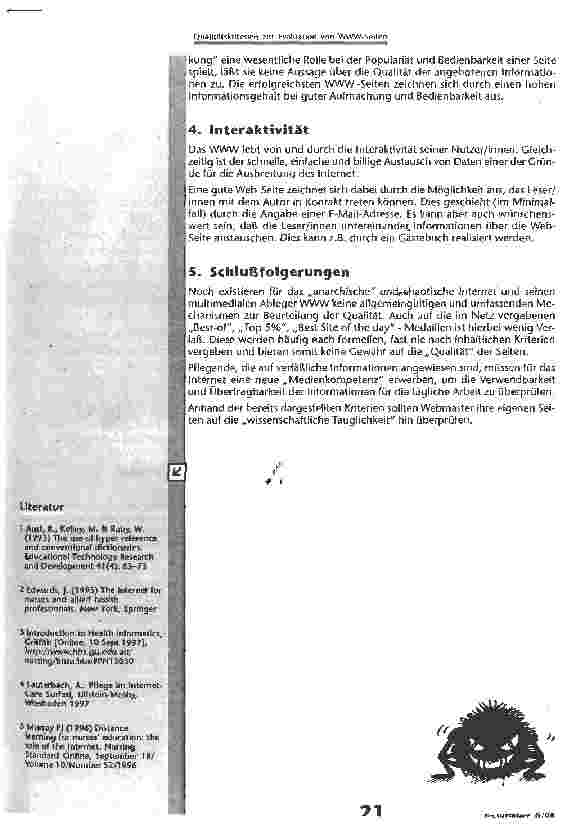 Vorschauseite 6: Qualitätskriterien zur Evaluation von WWW- Seiten