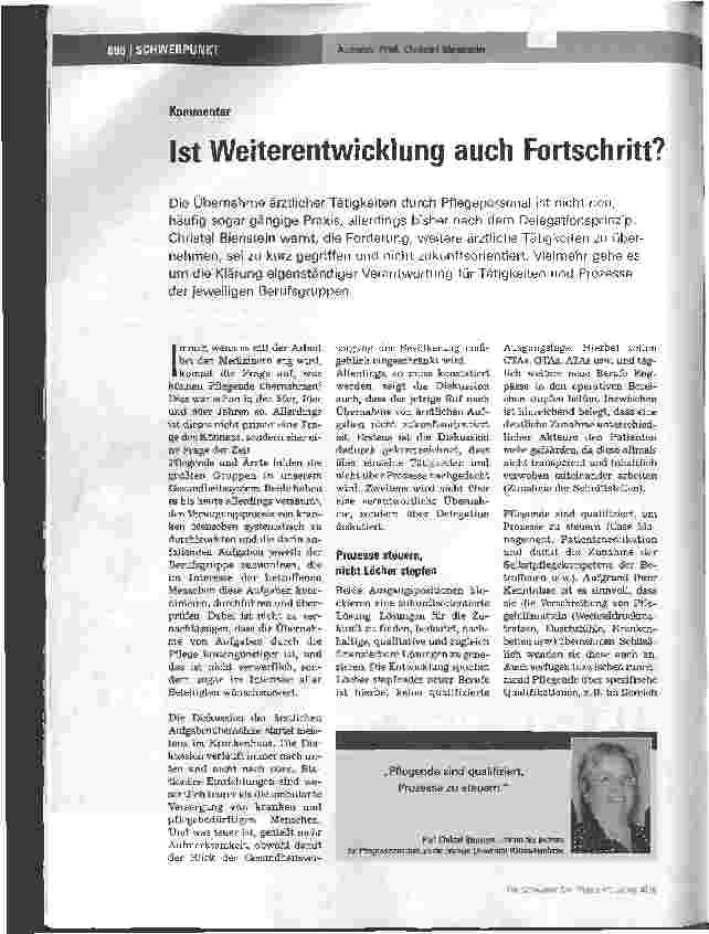 Vorschauseite 1: Ist Weiterentwicklung auch Fortschritt?