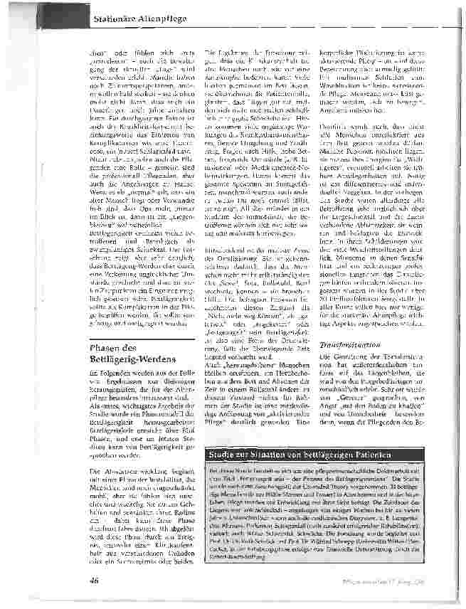 Vorschauseite 2: Bettlägerigkeit:Kein Zustand, ein Prozess!