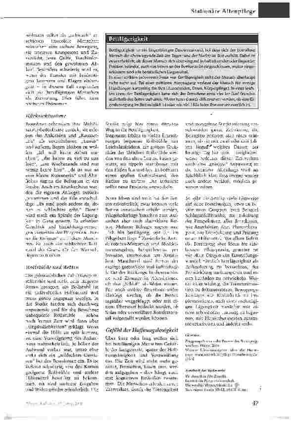 Vorschauseite 3: Bettlägerigkeit:Kein Zustand, ein Prozess!