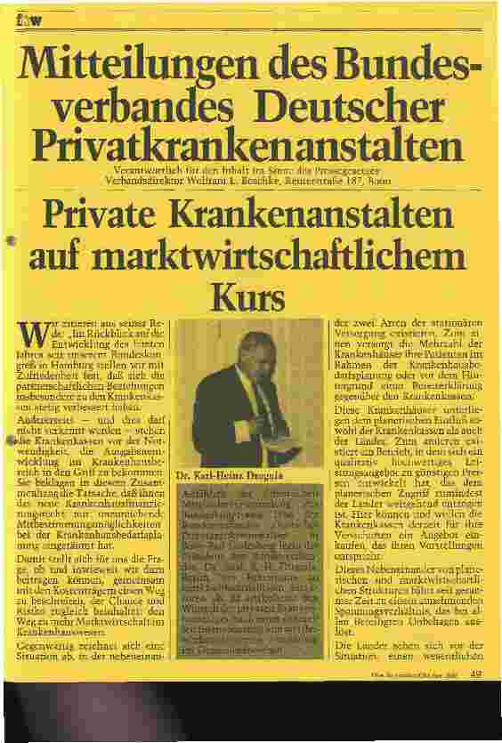 Vorschauseite 1: Private Krankenanstalten auf marktwirtschaftlichem Kurs