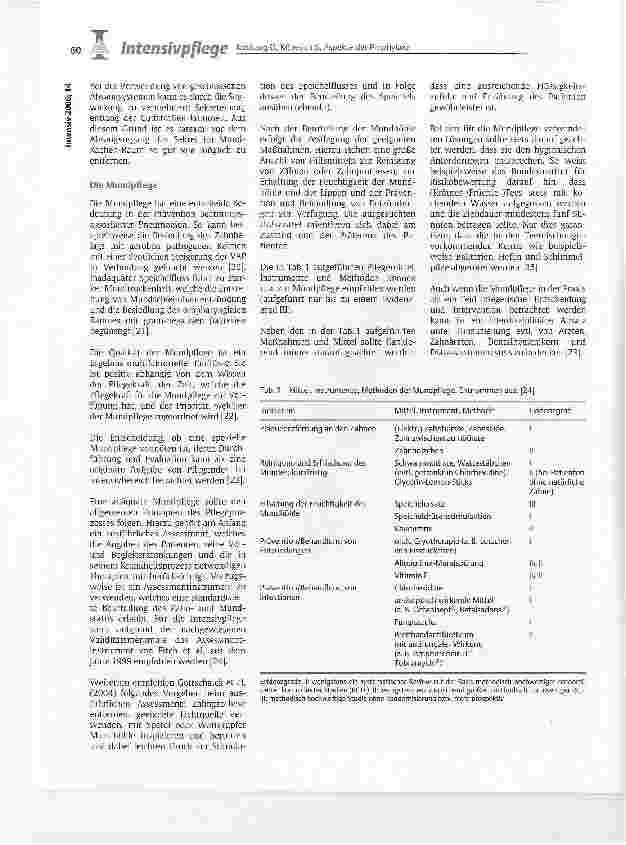 Vorschauseite 1: Aspekte der Prophylaxe beatmungsassoziierter Pneumonien durch Mikroaspiration bei beatmeten Patienten
