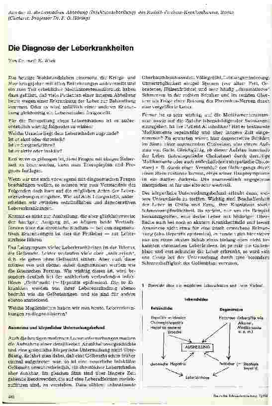 Vorschauseite 1: Die Diagnose der Leberkrankheiten