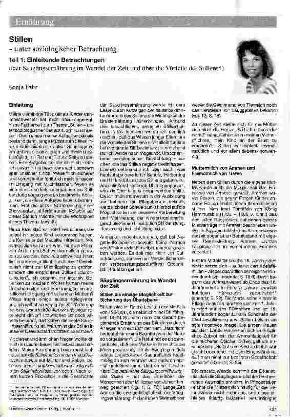Vorschauseite 1: Stillen unter soziologischer Betrachtung Teil 1: Einleitenden Betrachtungen