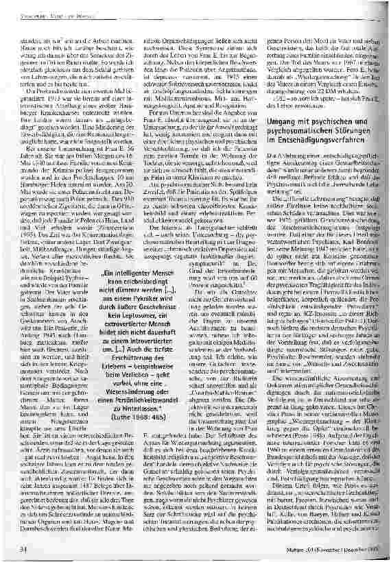 Vorschauseite 2: Nie verheilte Wunden und chronisches Leiden Erfahrungen aus der psychosomatischen Begutachtung von Zigeunern