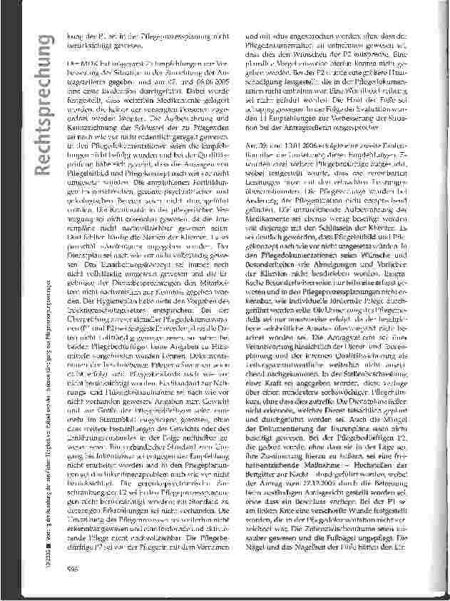Vorschauseite 3: Vorrang der Ausübung der beruflichen Tätigkeit vor Vollziehung der fristlosen Kündigung des Pflegeversorgungsvertrages