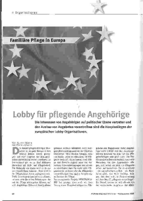 Vorschauseite 1: Lobby für pflegende Angehörige
