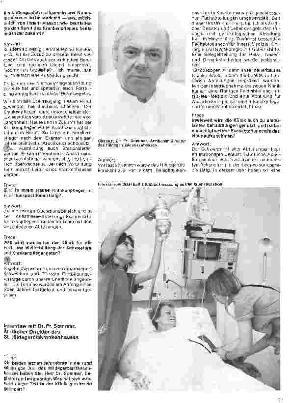 Vorschauseite 1: Das St. Hildegardiskrankenhaus zu Mainz Interview mit Dr. Fr. Sommer, Ärztlicher Direktor,