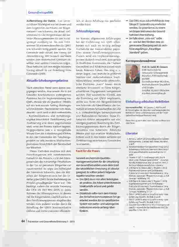 Vorschauseite 5: Qualitätsmanagement perspektivischer Aliokationsdruck im kommunalen Setting