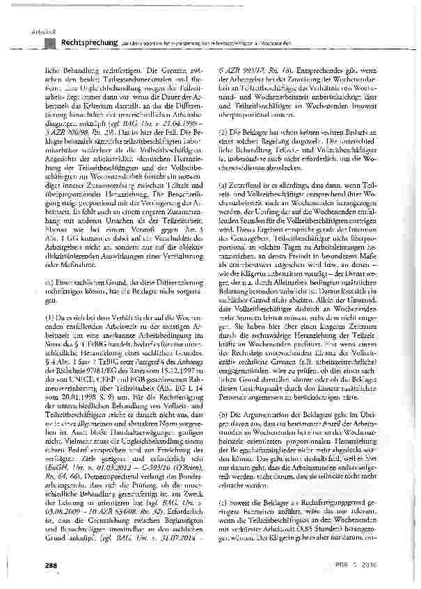 Vorschauseite 4: Zur überproportionalen Heranziehung von Teilzeitbeschäftigten an Wochenenden