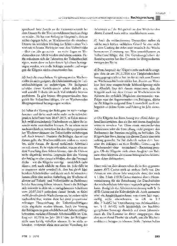 Vorschauseite 5: Zur überproportionalen Heranziehung von Teilzeitbeschäftigten an Wochenenden