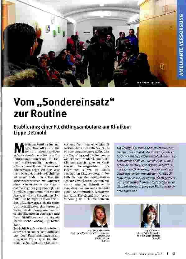 Vorschauseite 1: Vom „Sondereinsatz zur Routine