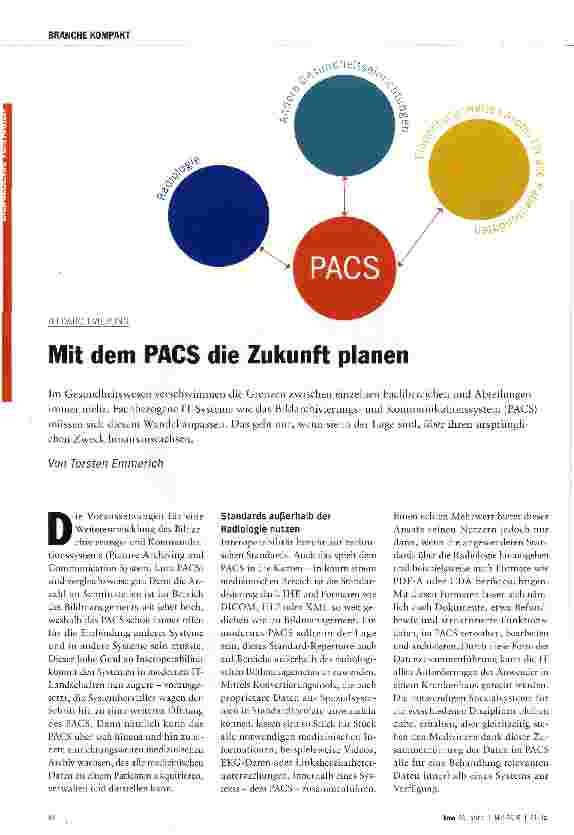 Vorschauseite 1: Mit dem PACS die Zukunft planen