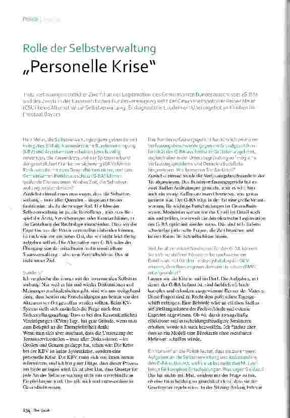 Vorschauseite 1: Personelle Kriese