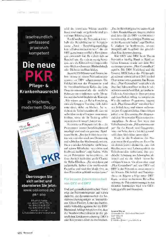 Vorschauseite 3: Prävention verändert Reha Vorbeugen statt Therapie