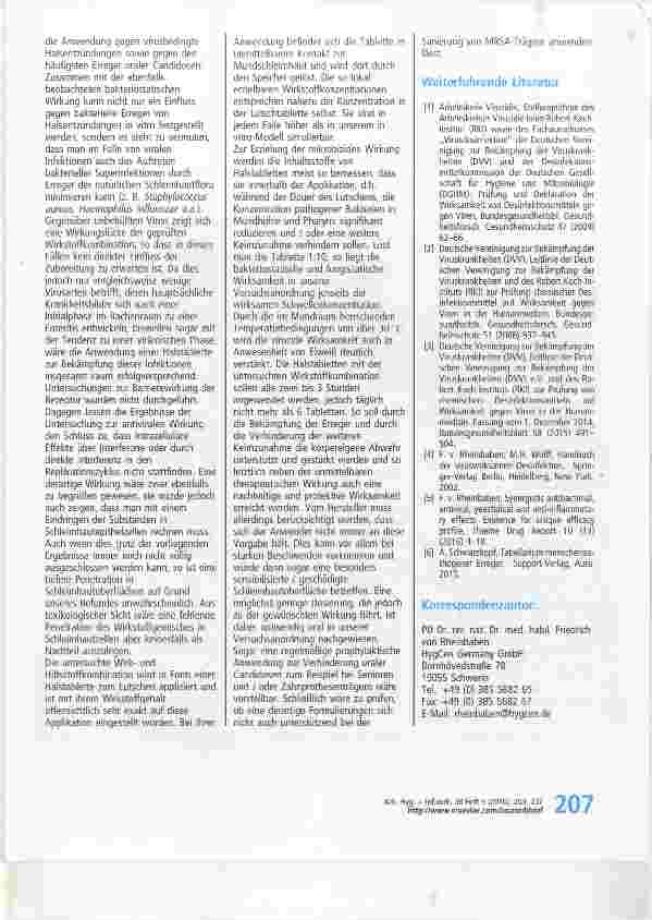 Vorschauseite 5: Untersuchungen zur mikrobistatischen, viruziden und antiviralen Wirksamkeit eines antiseptischen Präparates basierend auf Amylmetacresol, 2, 4-Dichlorbenzylalkohol und Levomenthol