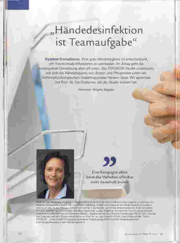 Vorschauseite 1: Händedesinfektion ist Teamaufgabe
