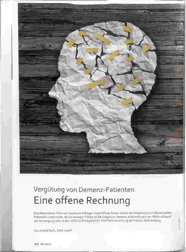 Vorschauseite 1: Vergütung von Demenz-Patienten Eine offene Rechnung