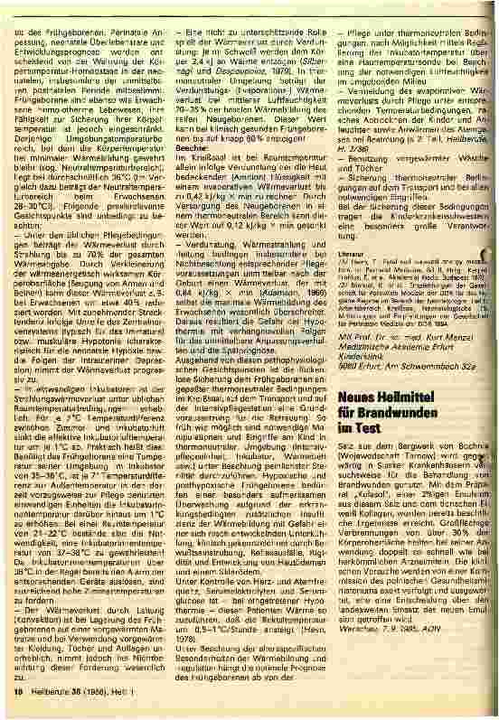Vorschauseite 2: Moderne Aspekte der Aufzucht hochgradig unreifer Frühgeborener