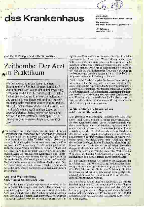 Vorschauseite 1: Der Arzt im Praktikum