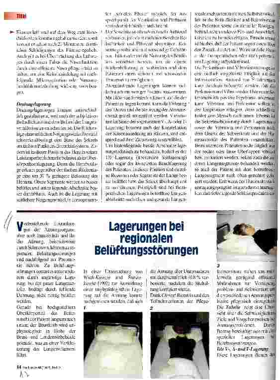 Vorschauseite 1: Lagerungen bei regionalen Belüftungsstörungen