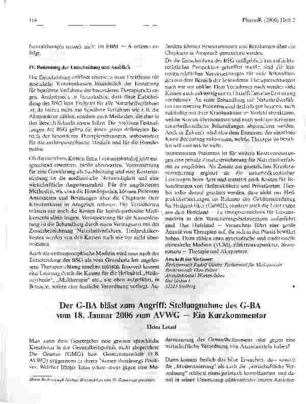 Vorschauseite 5: Leistungspflicht der GKV für Behandlungsmethoden, Arzneiund Heilmittel der besonderen Therapierichtungen