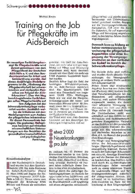 Vorschauseite 1: Training on the Job für Pflegekräfte im Aids-Bereich