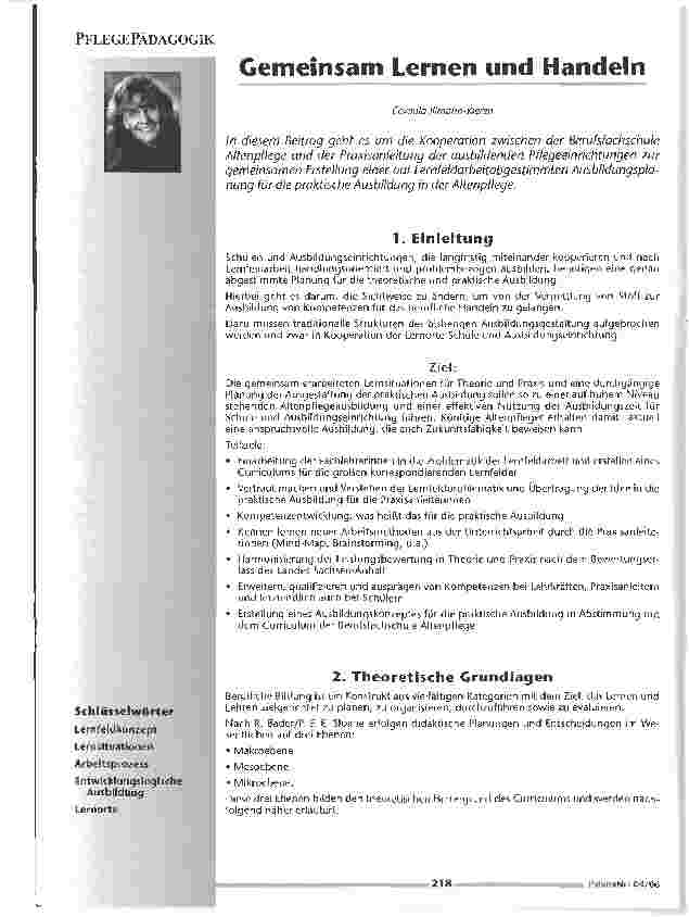 Vorschauseite 1: Gemeinsam Lernen und Handeln