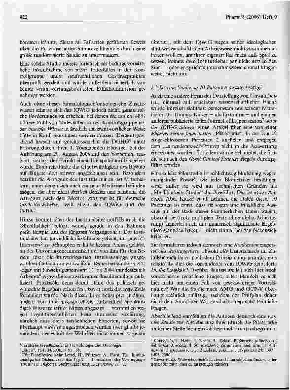 Vorschauseite 2: Die Rücknahme des Leukämie-Vorbericht durch das IQWiGWas lernen wir daraus?