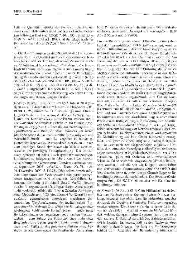 Vorschauseite 2: Besteht ein Anspruch des Hilfsmittelherstellers auf Aufnahmevon Vakuumstützsystemen für bestimmte Indikationenin das Hilfsmittelverzeichnis?