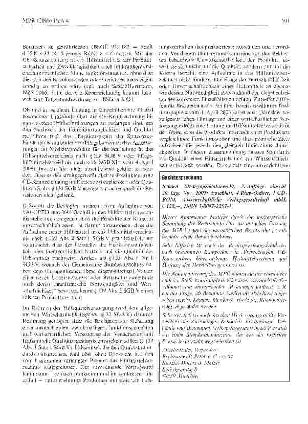 Vorschauseite 4: Besteht ein Anspruch des Hilfsmittelherstellers auf Aufnahmevon Vakuumstützsystemen für bestimmte Indikationenin das Hilfsmittelverzeichnis?