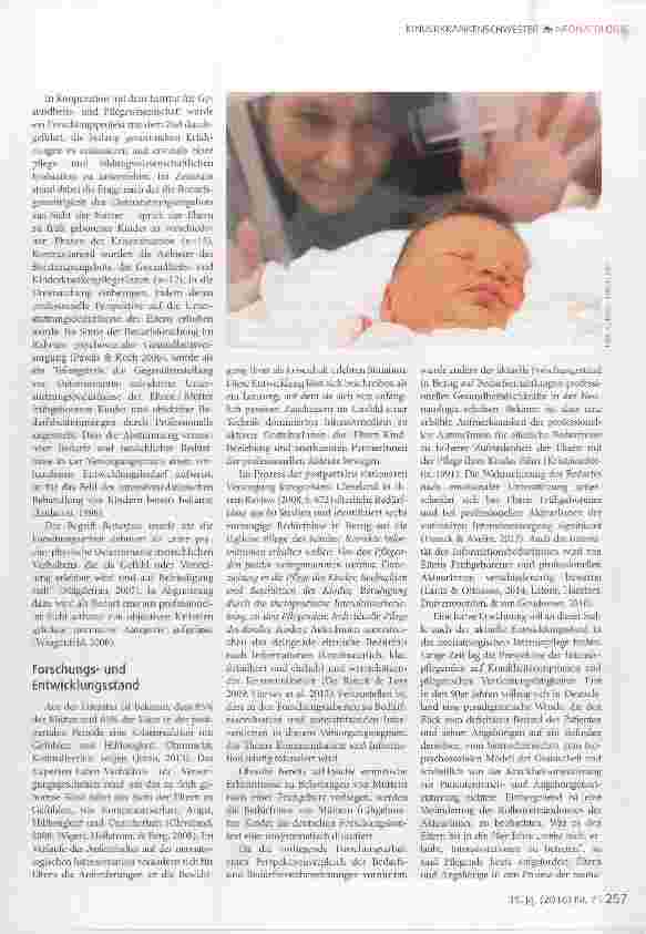 Vorschauseite 2: Elternbegleitung in der neonatologischen Intensivversorgung - Erste Erkenntnisse aus dem Vergleich der Perspektiven von Nutzerinnen und professionellen Akteurinnen