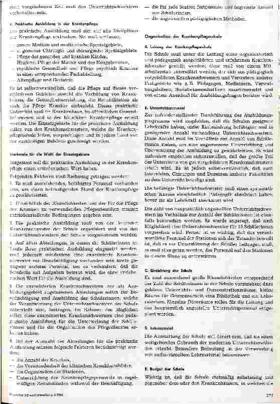 Vorschauseite 3: Memorandum über die Ausbildungsbedingungen der Krankenschwestern in den Mitgliedsstaaten der Europäischen Wirtschaftsgemeinschaft EWG