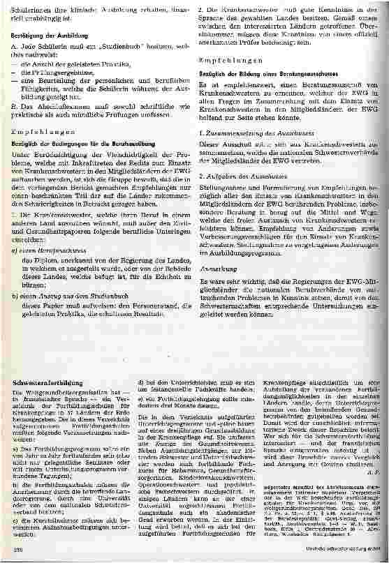 Vorschauseite 4: Memorandum über die Ausbildungsbedingungen der Krankenschwestern in den Mitgliedsstaaten der Europäischen Wirtschaftsgemeinschaft EWG