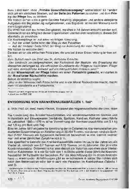 Vorschauseite 1: Entsorgung von Krankenhausabfällen 1.Teil