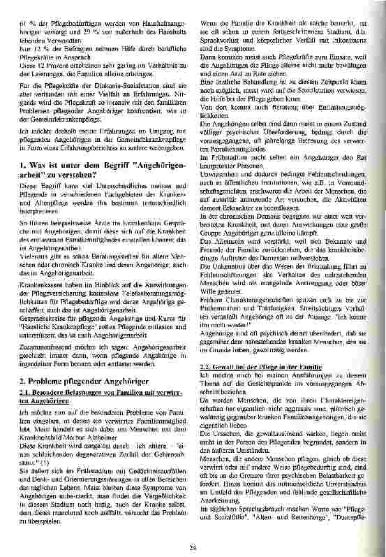 Vorschauseite 2: Angehörigenarbeit in der Diakonie - Sozialstation