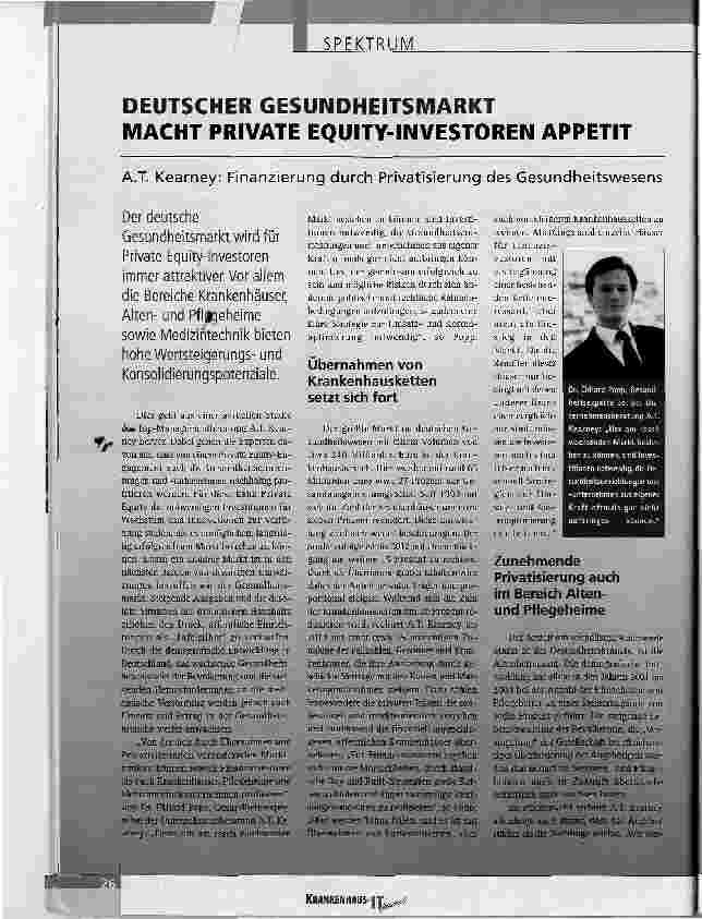 Vorschauseite 1: DEUTSCHER GESUNDHEITSMARKTMACHT PRIVATE EQUITY-INVESTOREN APPETIT