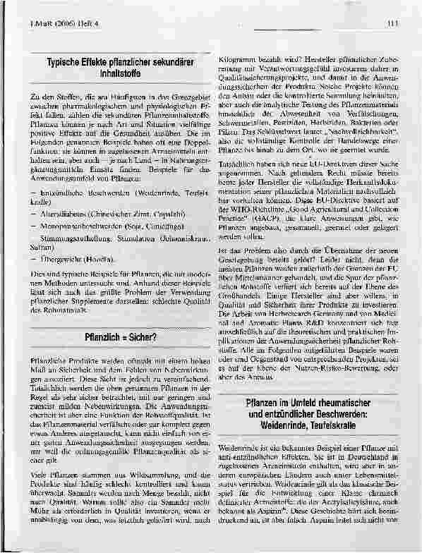 Vorschauseite 3: Betrachtungen zum Thema Nahrungsergänzung: Sicherheit und Qualität