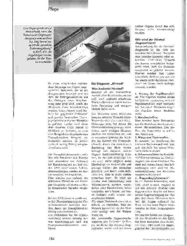 Vorschauseite 3: Der weite Weg des Spenderorgons1. Teil: Voraussetzungen für eine Organtransplantationam Beispiel der Nierentransplantation