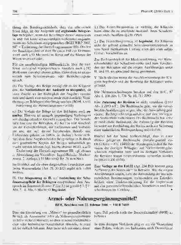 Vorschauseite 1: Arzneioder Nahrungsergänzungsmittel?