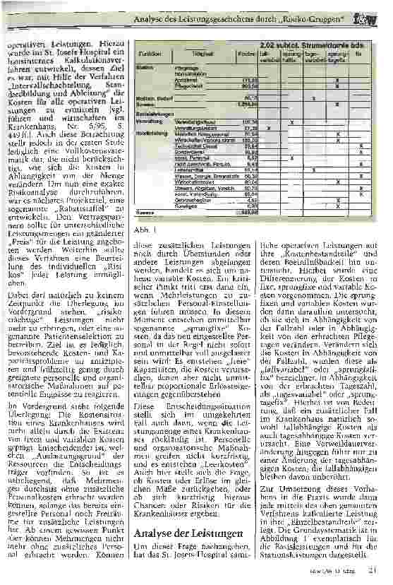 Vorschauseite 2: Analyse des Leistungsgeschehens durch Risiko-Gruppen Ein Diskussionsansatz